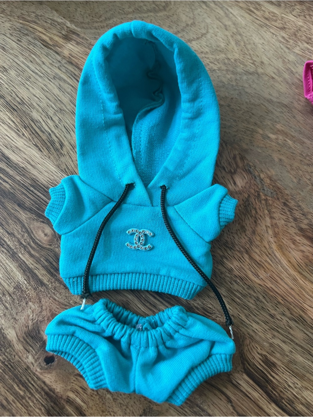 Labubu CC outfit Turquoise Hoodie & Bloomer Set